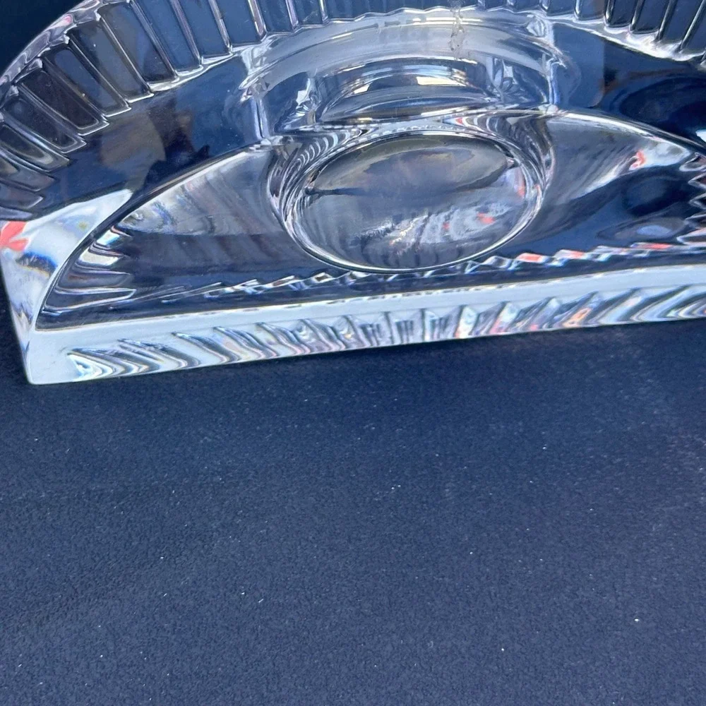 VTG Marquis by Waterford Crystal Shelf Desk Mantel Clock Works - Needs A Battery